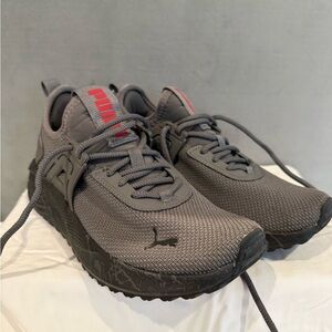 Puma Charcoal Sneakers with Red Highlights